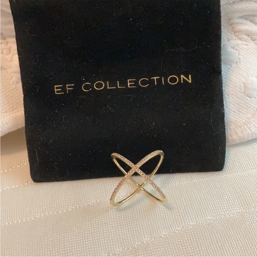 EFC yellow gold diamond X ring